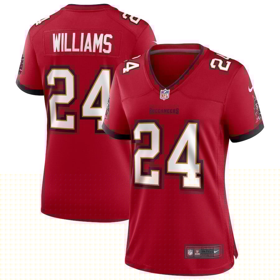 Cadillac Williams 24 Tampa Bay Buccaneers Women Game Retired Jersey - Red JS5567 Saliibo