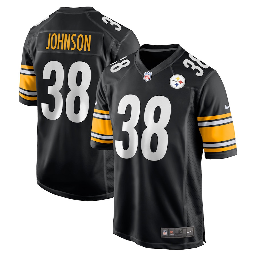Caleb Johnson 38 Pittsburgh Steelers Game Men Jersey - Black JS5059 Saliibo