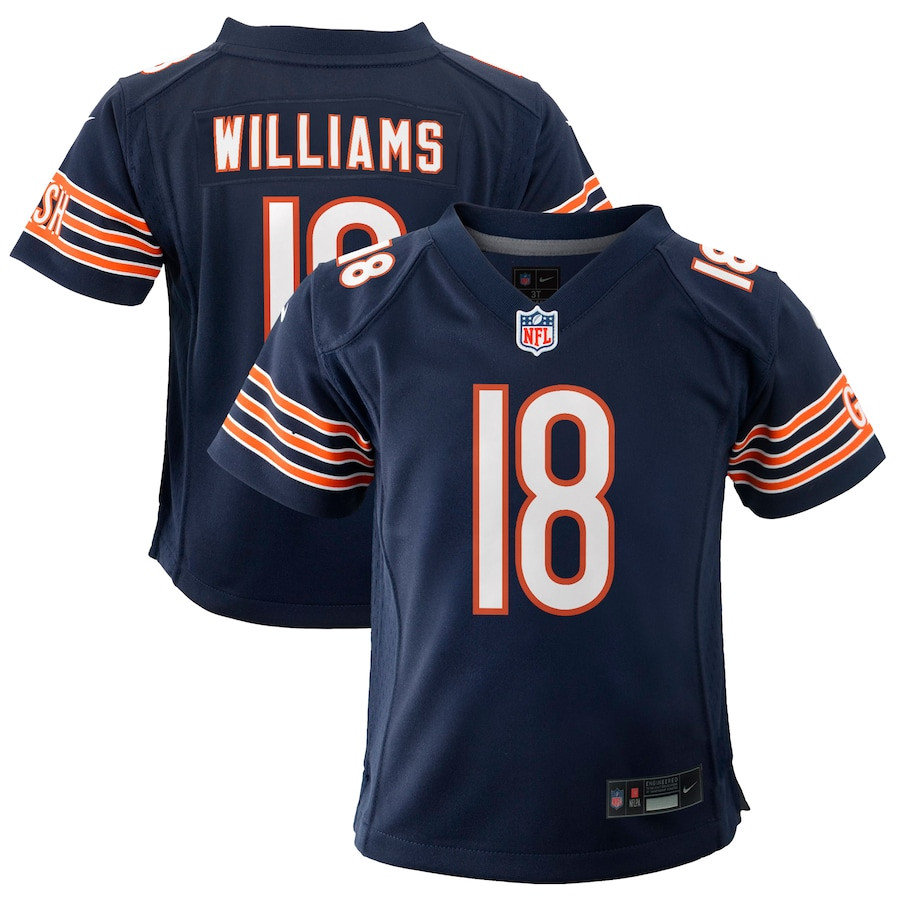 Caleb Williams 18 Chicago Bears 2024 NFL Draft First Round Pick Player Game YOUTH Jersey - Navy JS8703 Saliibo