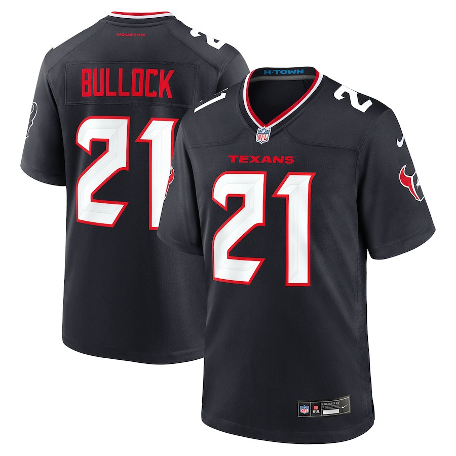 Calen Bullock 21 Houston Texans Team Game Men Jersey - Navy JS3613 Saliibo