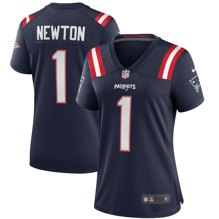 Cam Newton 1 New England Patriots Women Game Jersey - Navy JS3105 Saliibo