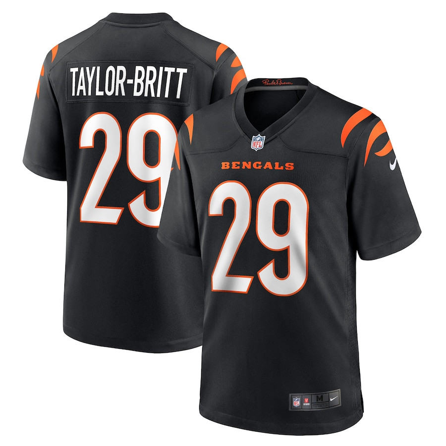 Cam Taylor-Britt 29 Cincinnati Bengals Game Men Jersey - Black JS7075 Saliibo