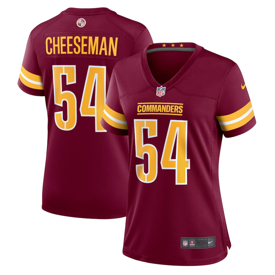 Camaron Cheeseman 54 Washington Commanders Women Game Jersey - Burgundy JS2146 Saliibo