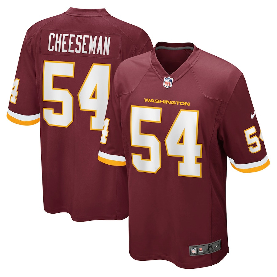 Camaron Cheeseman 54 Washington Football Team Men Game Jersey - Burgundy JS9210 Saliibo