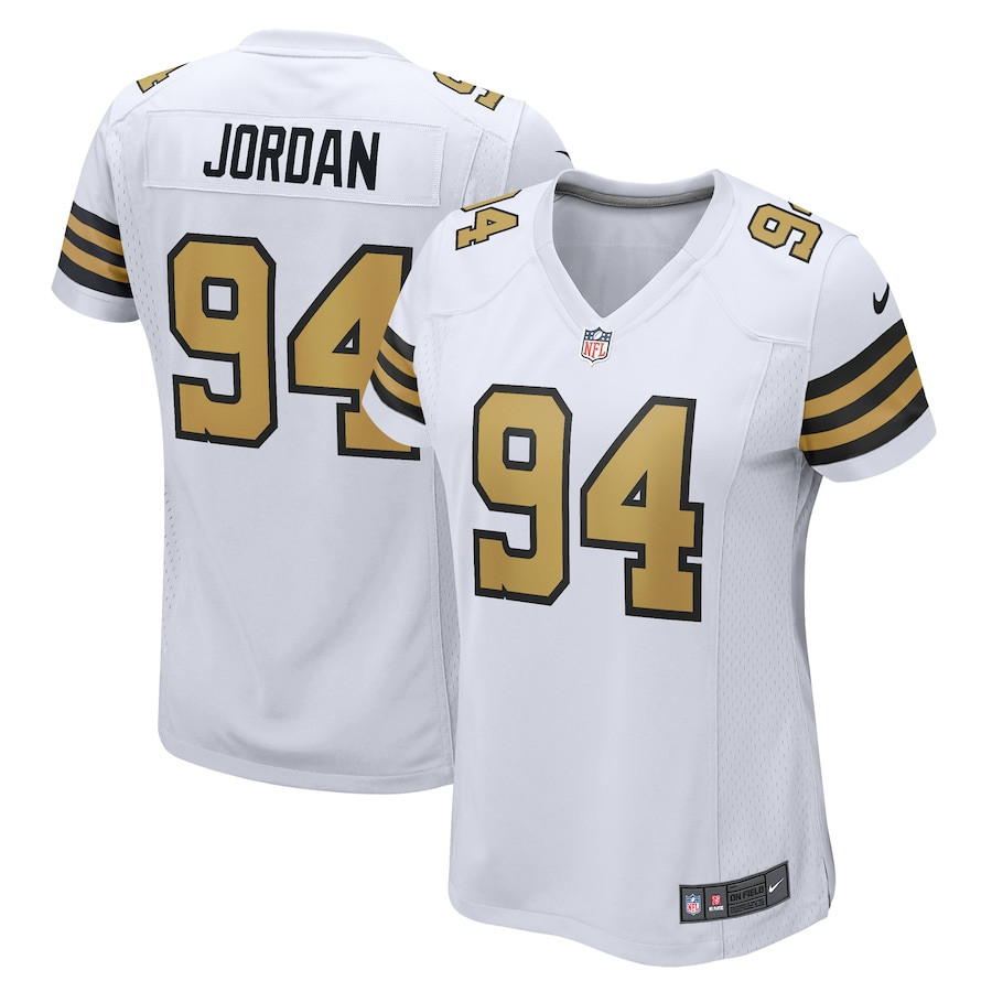 Cameron Jordan 94 New Orleans Saints Women Alternate Game Jersey - White JS4175 Saliibo