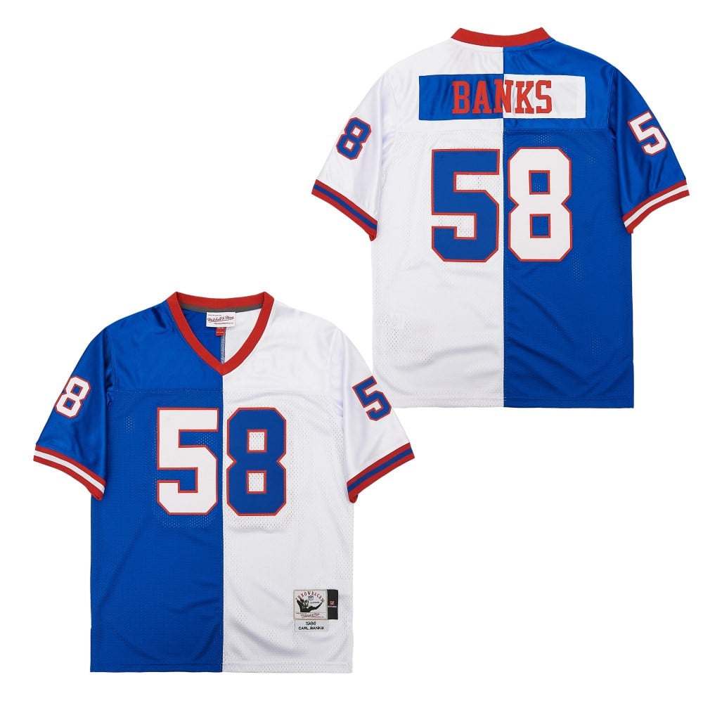 Carl Banks 58 New York Giants Two-Toned Throwback Men Jersey - Blue/White JS8339 Saliibo