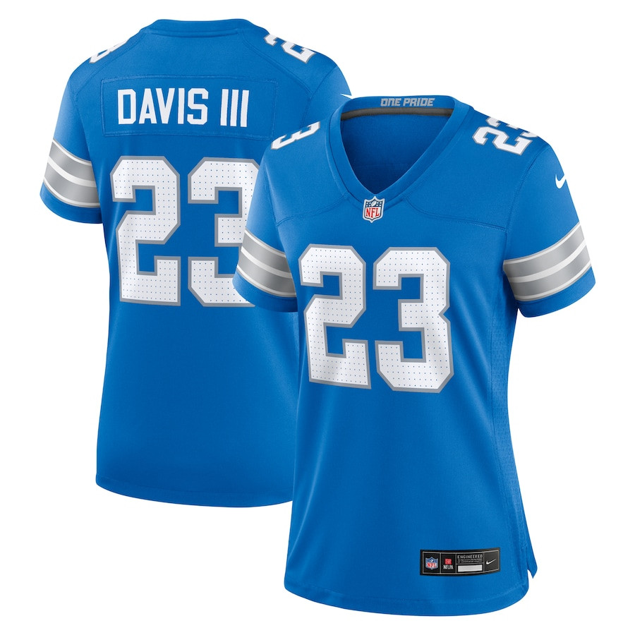 Carlton Davis III 23 Detroit Lions Women's Game Jersey - Blue JS1848 Saliibo