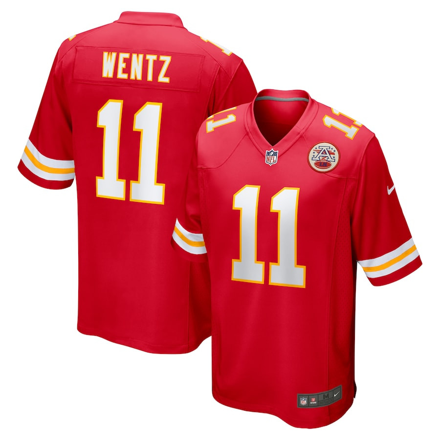 Carson Wentz 11 Kansas City Chiefs Game Men Jersey - Red JS8275 Saliibo