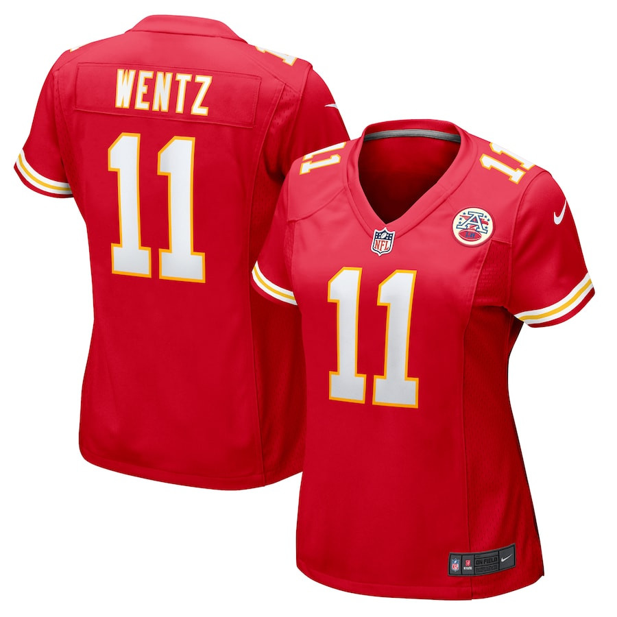 Carson Wentz 11 Kansas City Chiefs Women's Game Jersey - Red JS3022 Saliibo