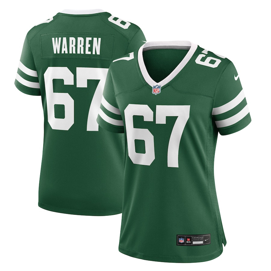 Carter Warren 67 New York Jets Women's Team Game Jersey - Legacy Green JS5553 Saliibo
