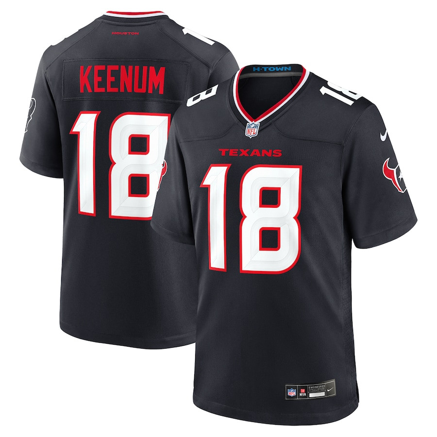 Case Keenum 18 Houston Texans Team Game Men Jersey - Navy JS7905 Saliibo