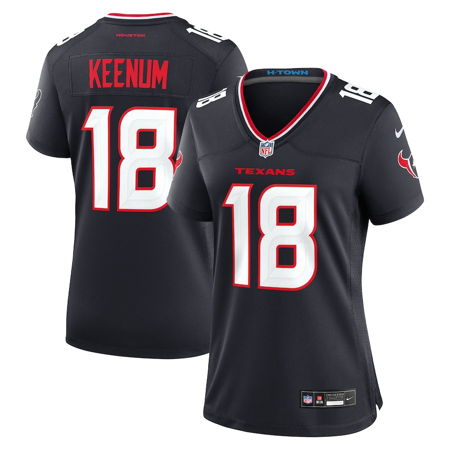 Case Keenum 18 Houston Texans Women's Team Game Jersey - Navy JS7257 Saliibo