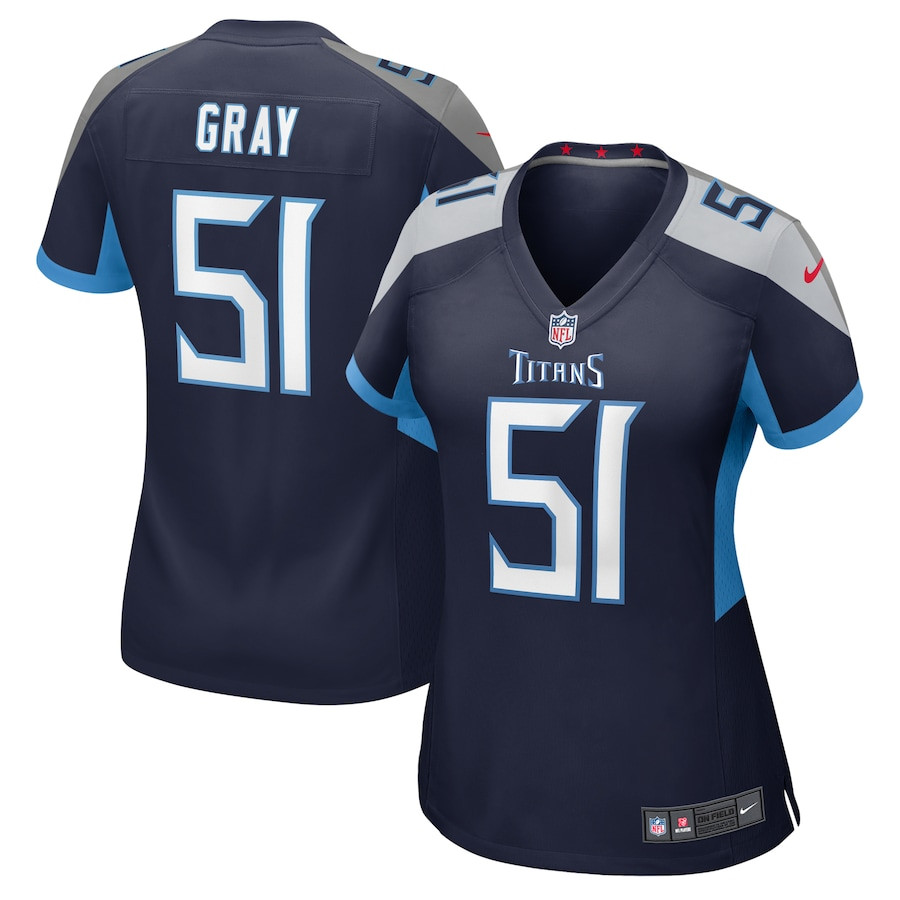 Cedric Gray 51 Tennessee Titans Women's Game Jersey - Navy JS9960 Saliibo
