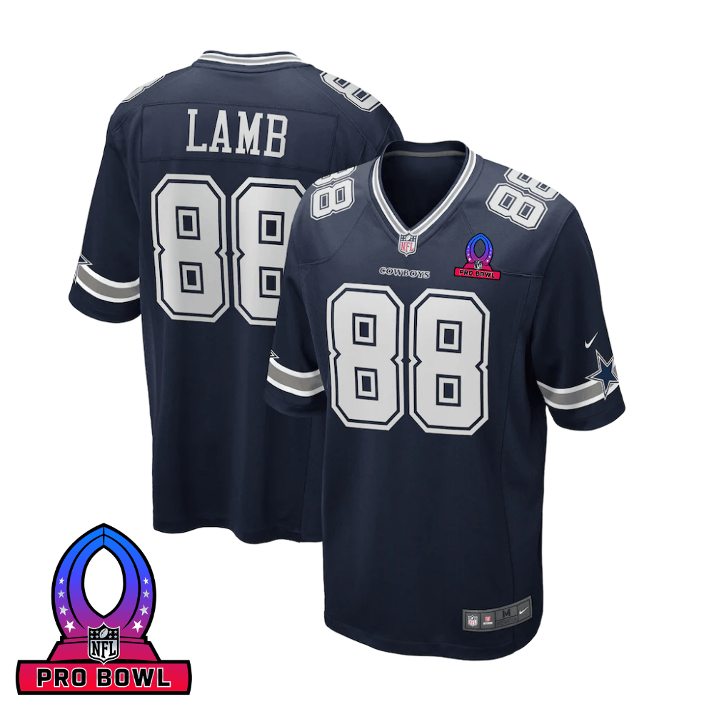 CeeDee Lamb 88 Dallas Cowboys 2025 Pro Bowl Patch Game Men Jersey - Navy JS2708 Saliibo