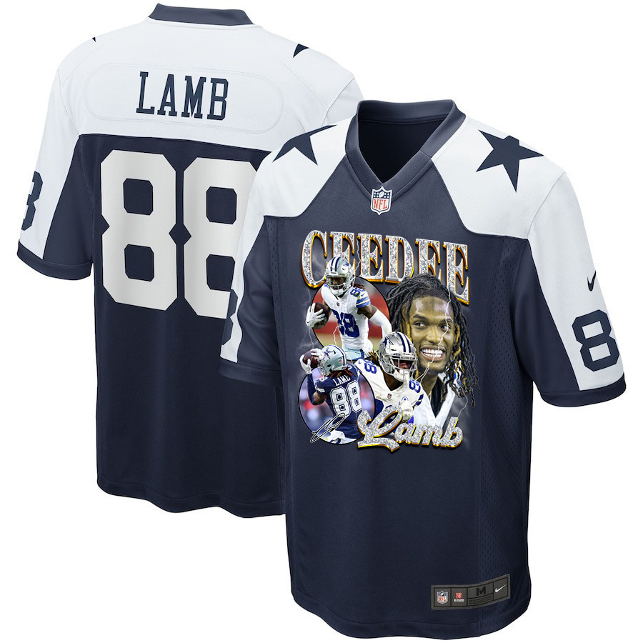 CeeDee Lamb 88 Dallas Cowboys Cee Works Hard Alternate Game Men Jersey - Navy JS2171 Saliibo