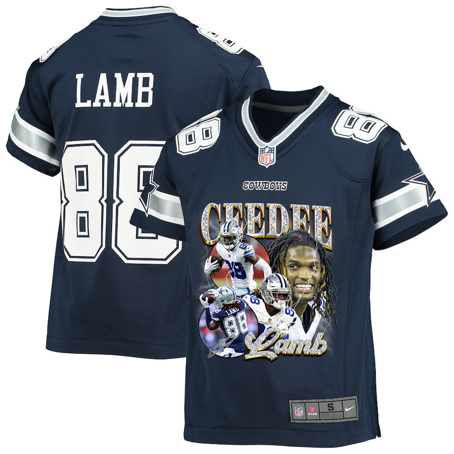 CeeDee Lamb 88 Dallas Cowboys Cee Works Hard Home Game YOUTH Jersey JS6932 Saliibo