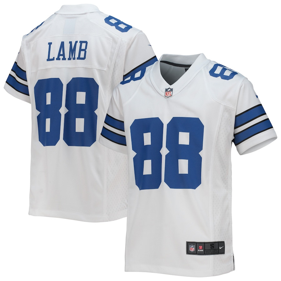 CeeDee Lamb 88 Dallas Cowboys YOUTH Game Jersey - White JS1315 Saliibo