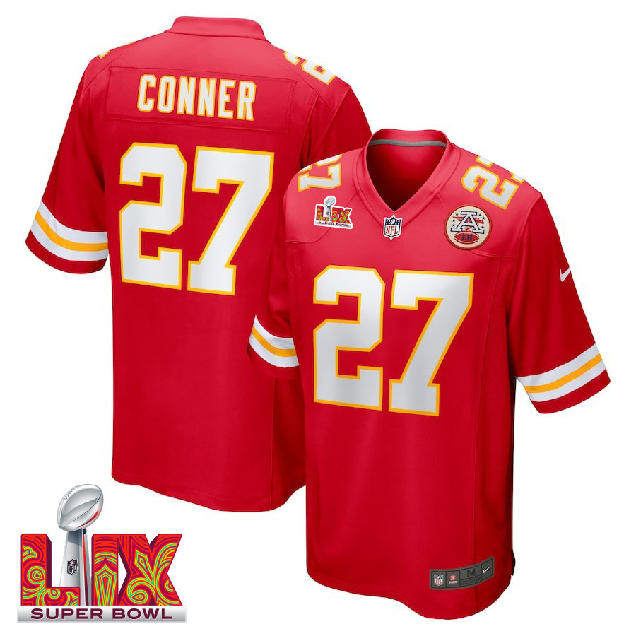 Chamarri Conner #27 Kansas City Chiefs Super Bowl LIX Jersey - Men's - Red JS9020 Saliibo
