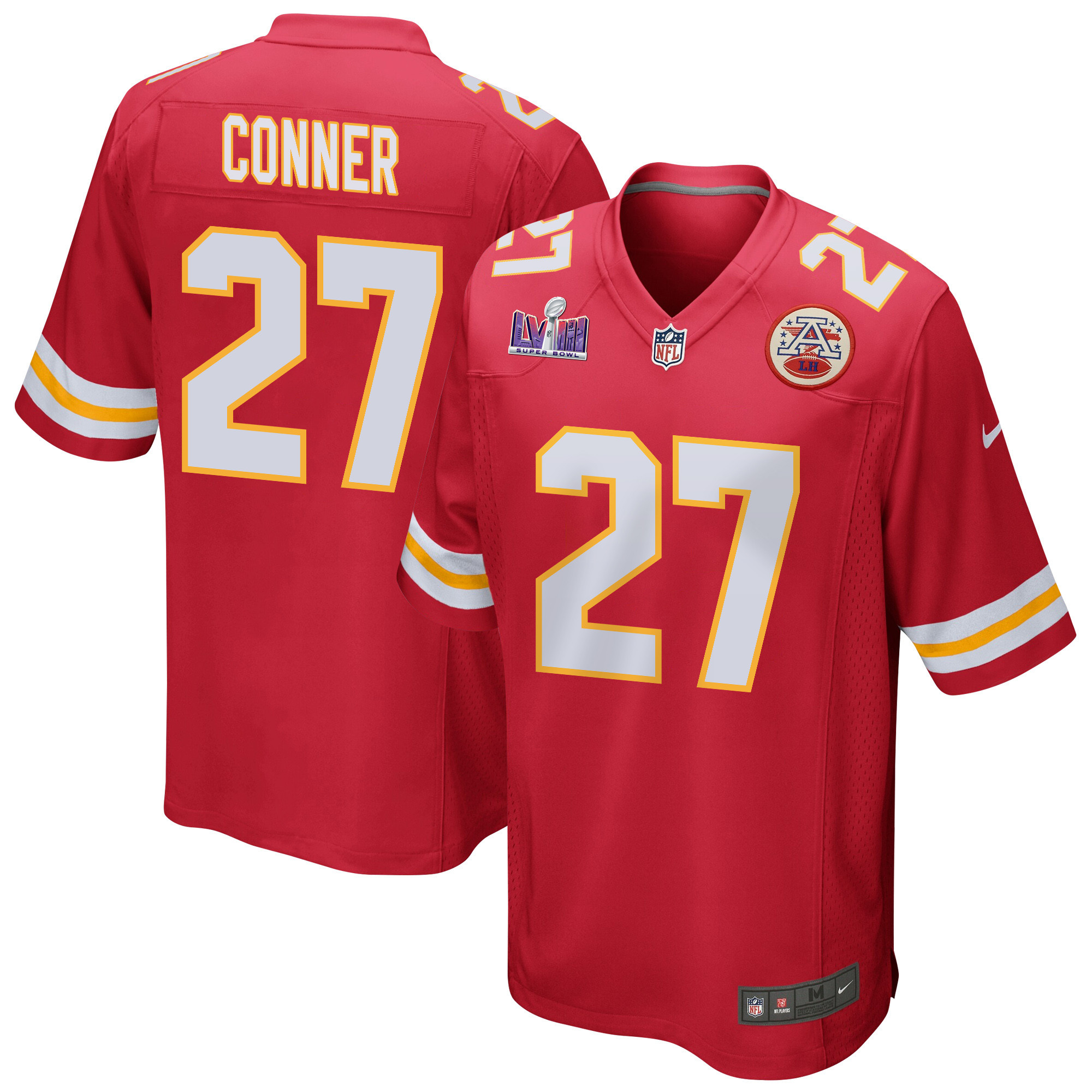 Chamarri Conner 27 Kansas City Chiefs Super Bowl LVIII Patch Game Men Jersey - Red JS1155 Saliibo