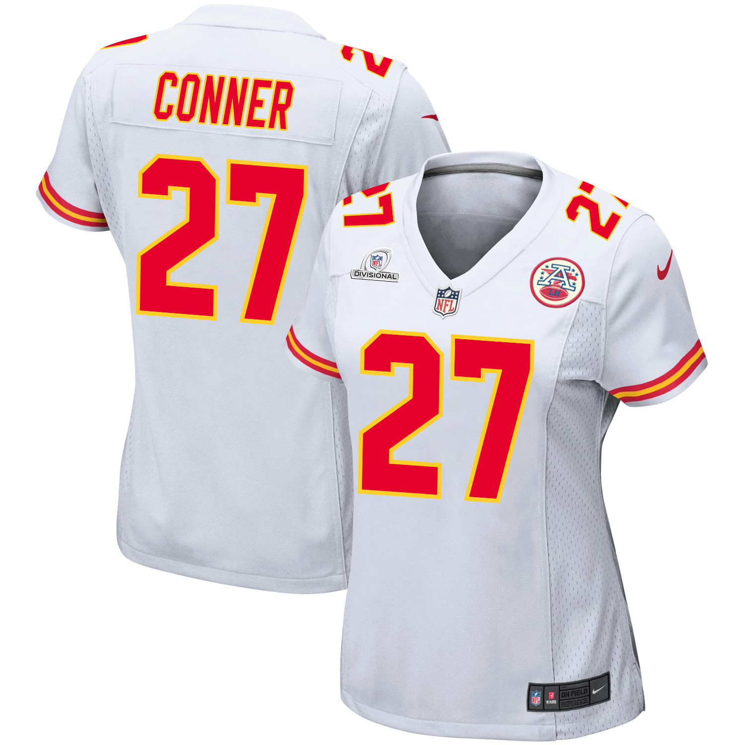 Chamarri Conner 27 Kansas City Chiefs Super Bowl LVIII Patch Game Women Jersey - White JS7702 Saliibo