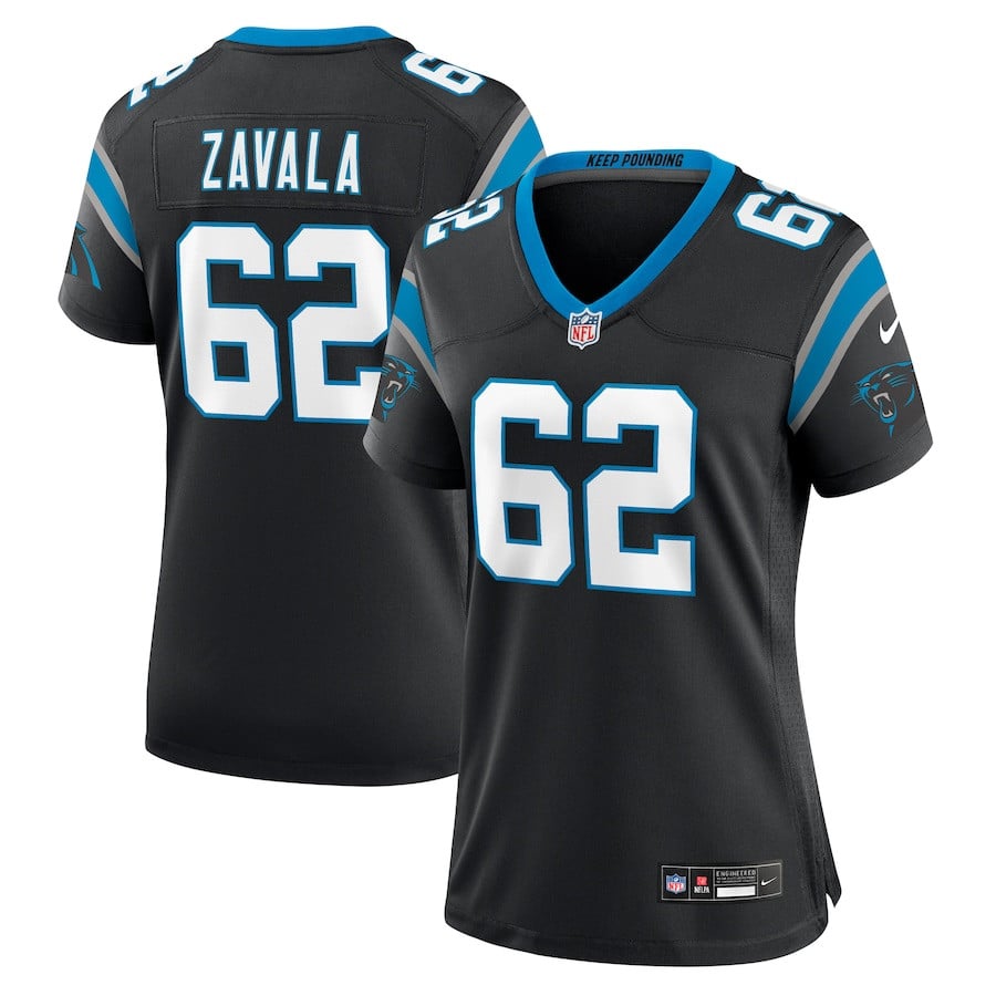 Chandler Zavala 62 Carolina Panthers Women's Game Jersey - Black JS4087 Saliibo