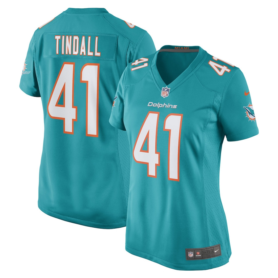 Channing Tindall 41 Miami Dolphins Women Game Jersey - Aqua JS7451 Saliibo