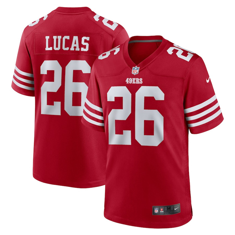 Chase Lucas 26 San Francisco 49ers Team Game Men Jersey - Scarlet JS3118 Saliibo