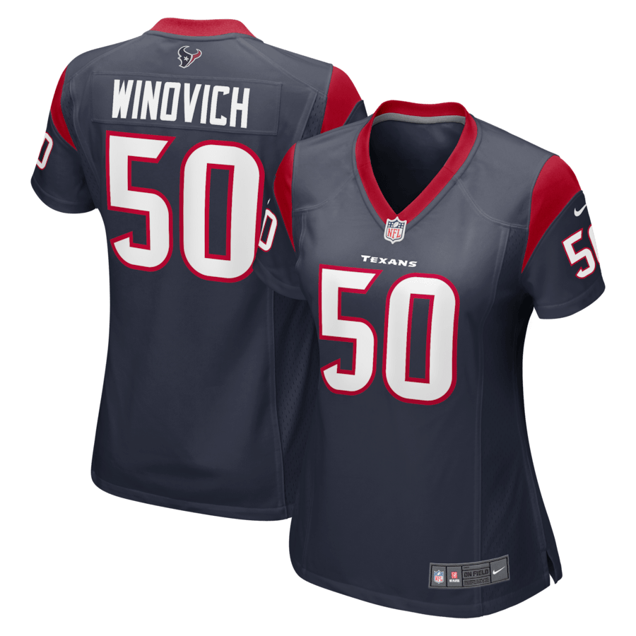 Chase Winovich 50 Houston Texans Women Team Color Jersey - Navy JS6213 Saliibo