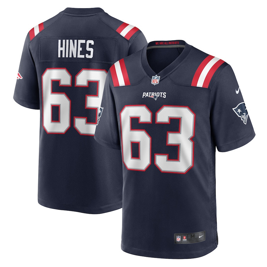 Chasen Hines 63 New England Patriots Game Men Jersey - Navy JS8398 Saliibo