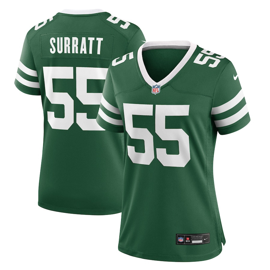 Chazz Surratt 55 New York Jets Women's Team Game Jersey - Legacy Green JS4503 Saliibo