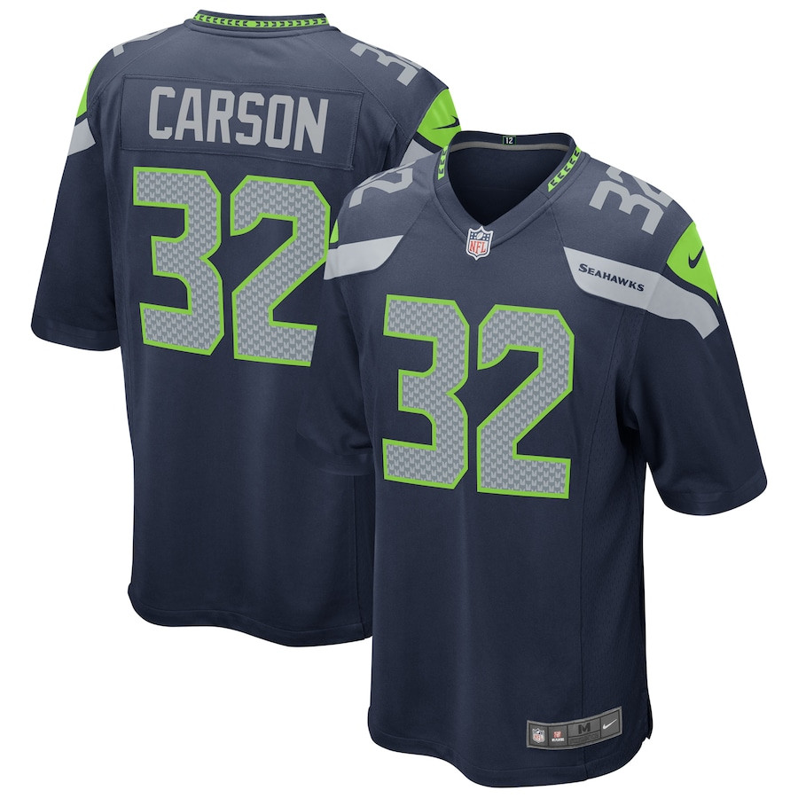Chris Carson 32 Seattle Seahawks Men Game Jersey - Navy JS5793 Saliibo