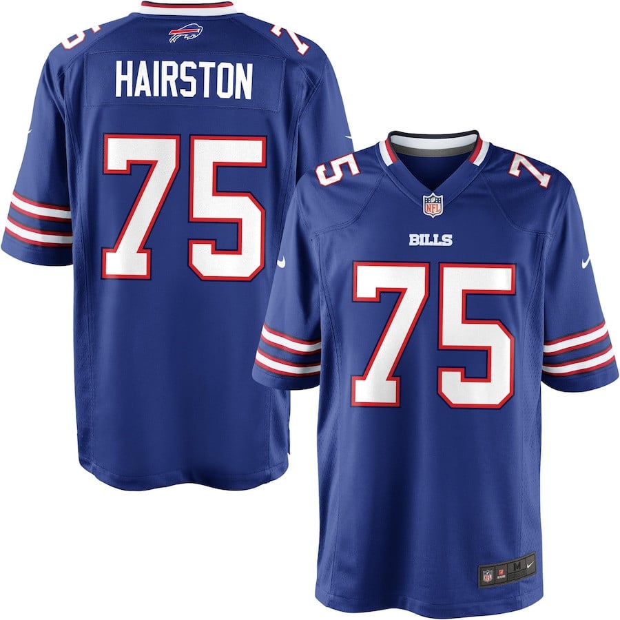 Chris Hairston 75 Buffalo Bills YOUTH Team Color Game Jersey JS6440 Saliibo
