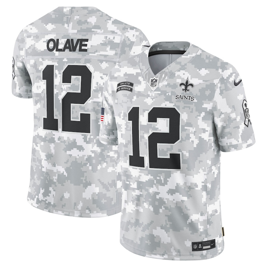 Chris Olave 12 New Orleans Saints 2024 Salute to Service Limited Men Jersey - Arctic Camo JS8485 Saliibo