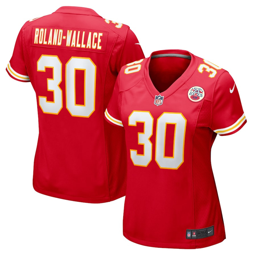 Chris Roland-Wallace 30 Kansas City Chiefs Women's Game Jersey - Red JS6932 Saliibo