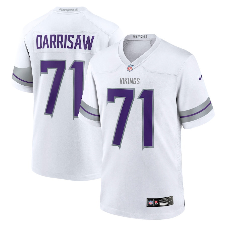 Christian Darrisaw 71 Minnesota Vikings Alternate Game Men Jersey - White JS3522 Saliibo