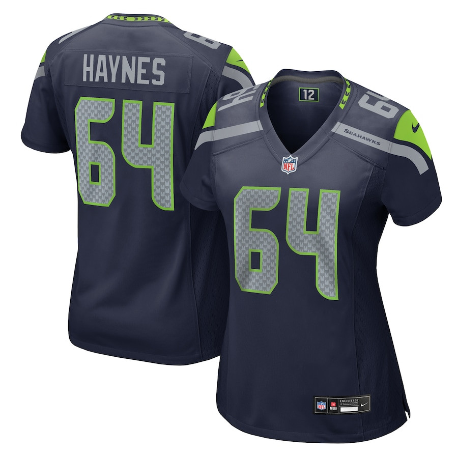 Christian Haynes 64 Seattle Seahawks Women's Game Jersey - College Navy JS9995 Saliibo