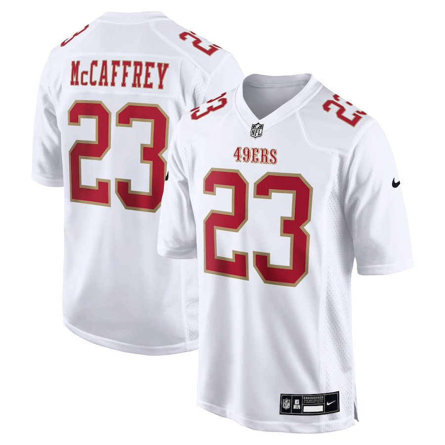 Christian McCaffrey 23 San Francisco 49ers Fashion Game Men Jersey - Tundra White JS9714 Saliibo