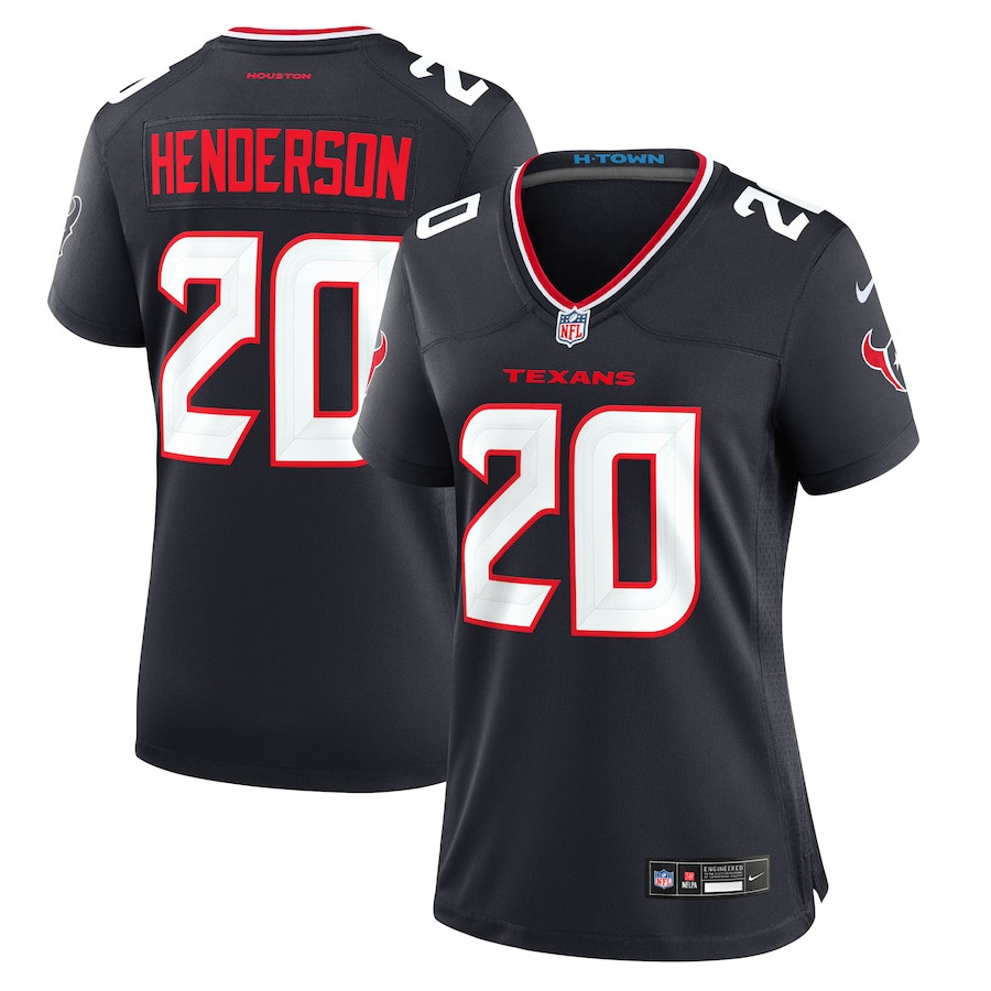 C.J. Henderson 20 Houston Texans Women Team Game Jersey - Navy JS6084 Saliibo