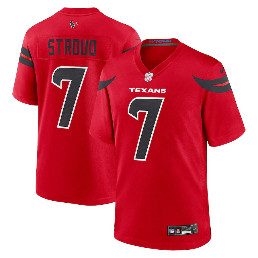 C.J. Stroud 7 Houston Texans Game Jersey - Men, Red JS2336 Saliibo