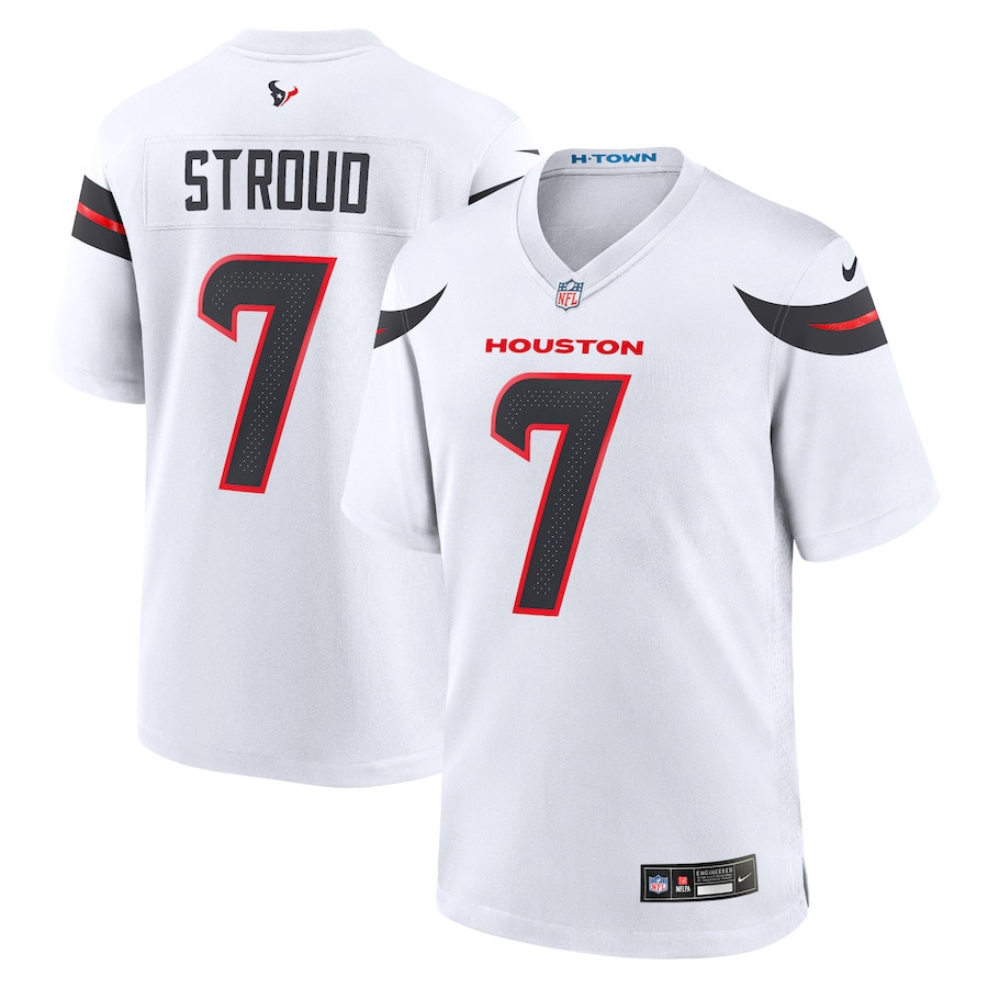 C.J. Stroud 7 Houston Texans Game Jersey - Men, White JS9475 Saliibo