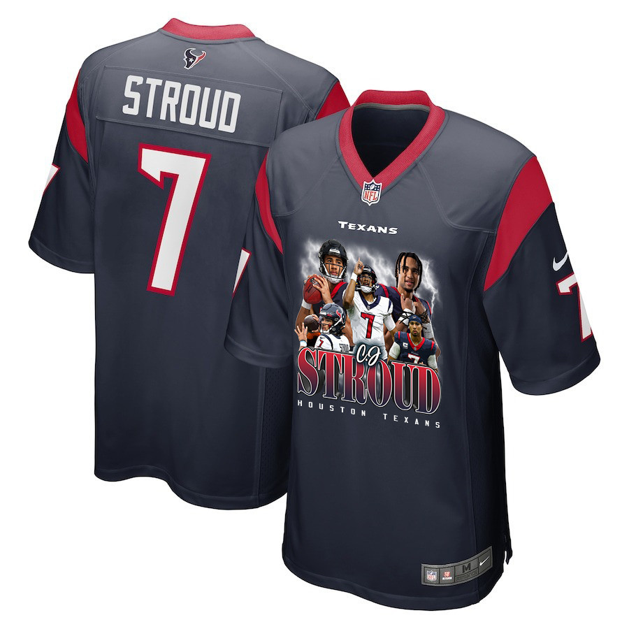 C.J. Stroud 7 Houston Texans The Chosen One Game Men Jersey - Navy JS4928 Saliibo