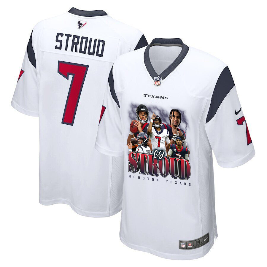 C.J. Stroud 7 Houston Texans The Chosen One Game Men Jersey - White JS2780 Saliibo