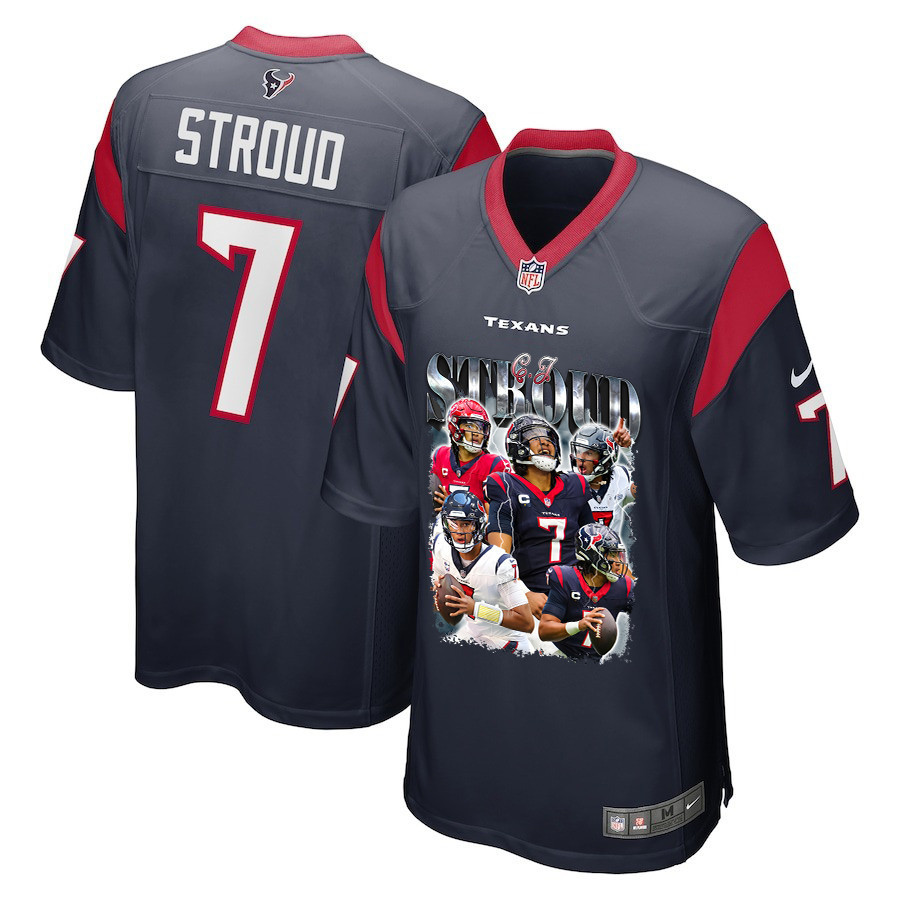 C.J. Stroud 7 Houston Texans The Gunslinger Game Men Jersey - Navy JS1698 Saliibo