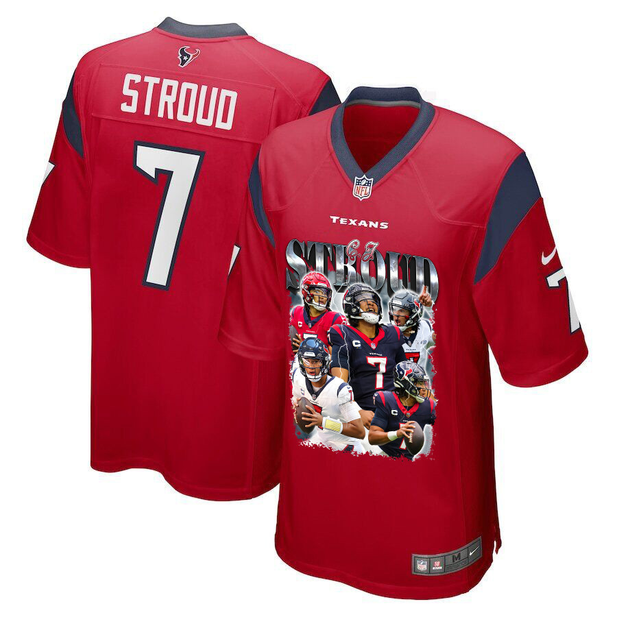 C.J. Stroud 7 Houston Texans The Gunslinger Game Men Jersey - Red JS8330 Saliibo