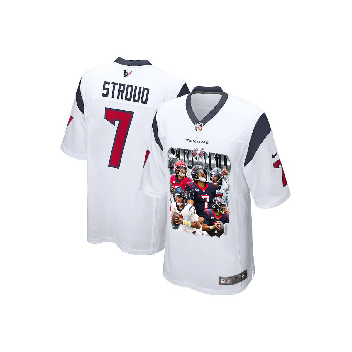 C.J. Stroud 7 Houston Texans The Gunslinger Game YOUTH Jersey - White JS9251 Saliibo