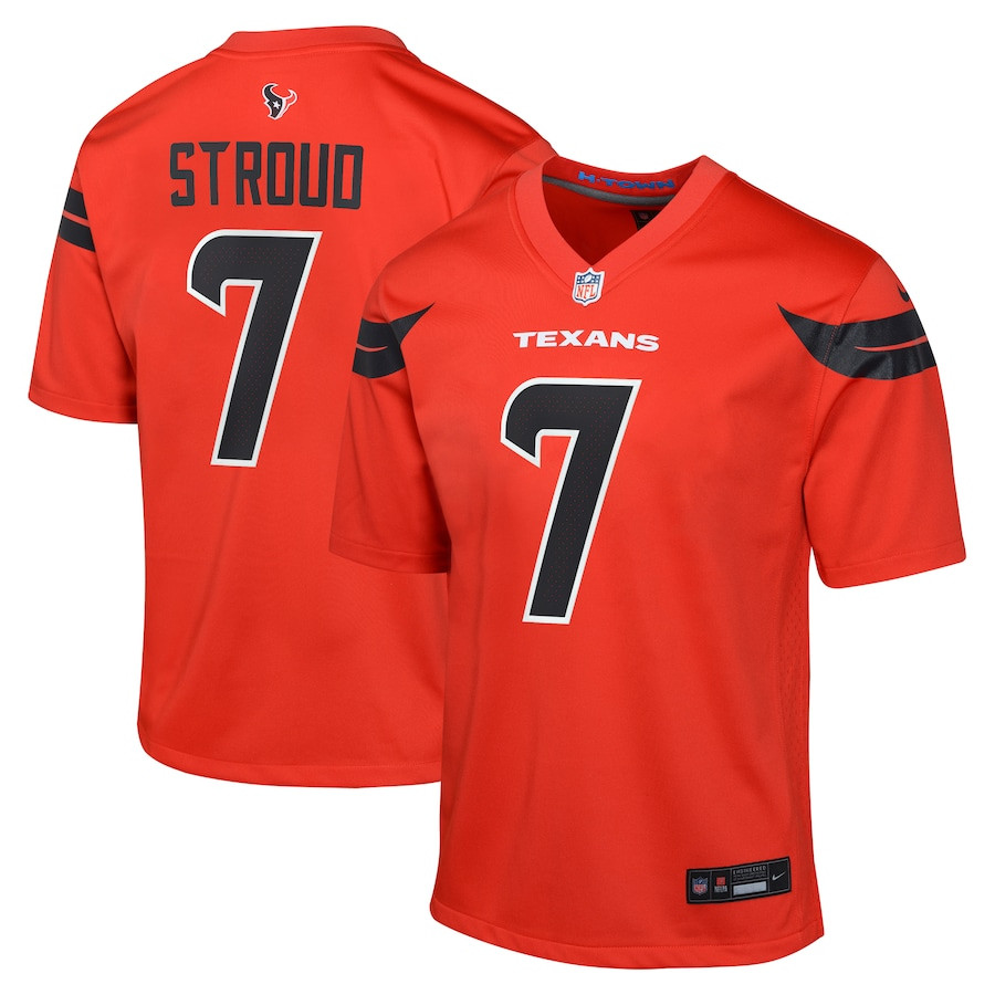 C.J. Stroud 7 Houston Texans Youth Alternate Game Jersey - Red JS5169 Saliibo