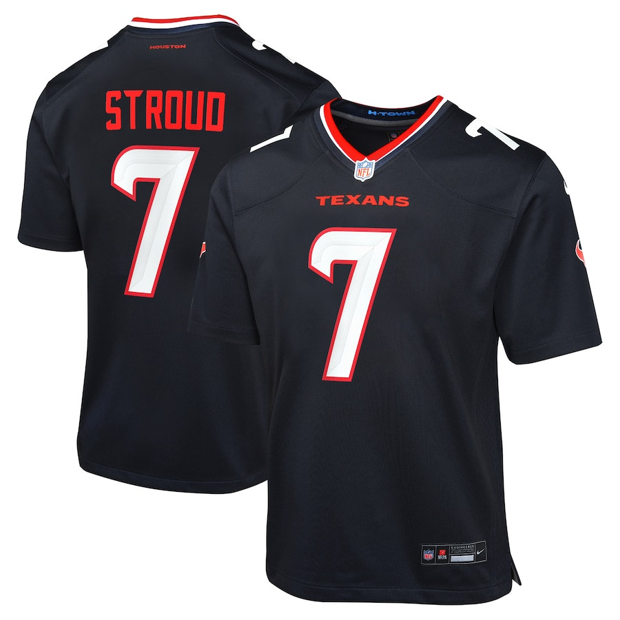 C.J. Stroud 7 Houston Texans Youth Game Jersey - Navy JS5389 Saliibo