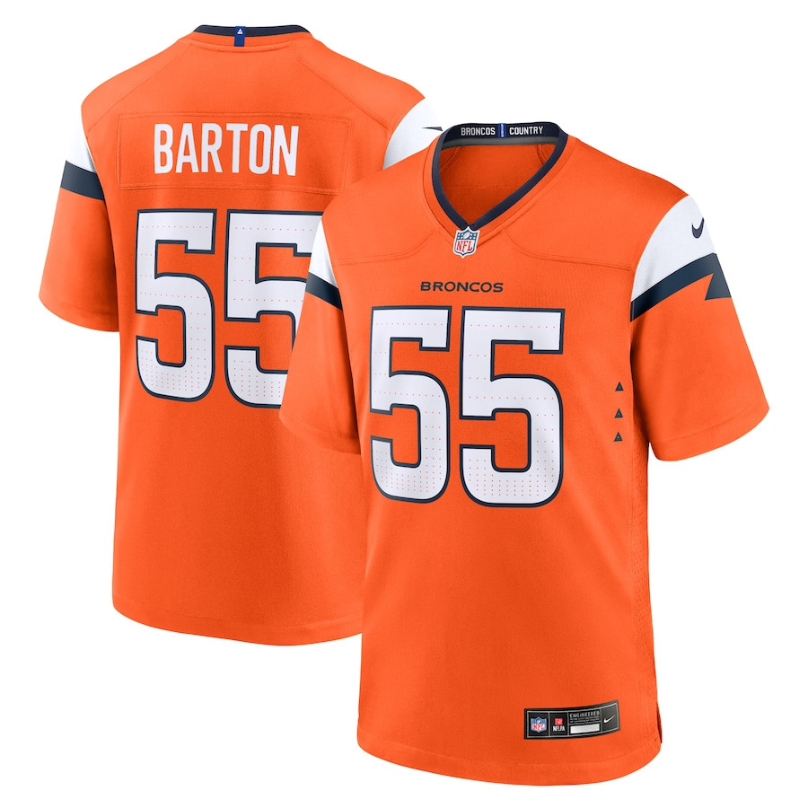 Cody Barton 55 Denver Broncos Game Men Jersey - Orange JS3949 Saliibo