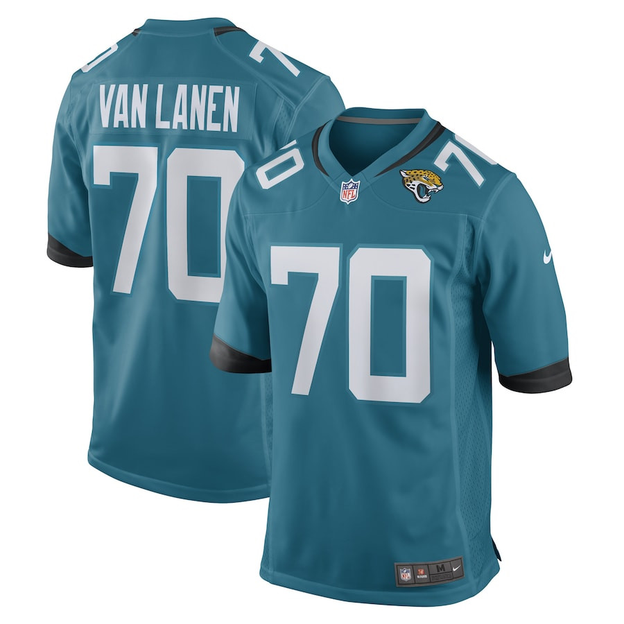 Cole Van Lanen 70 Jacksonville Jaguars Men Game Jersey - Teal JS9146 Saliibo