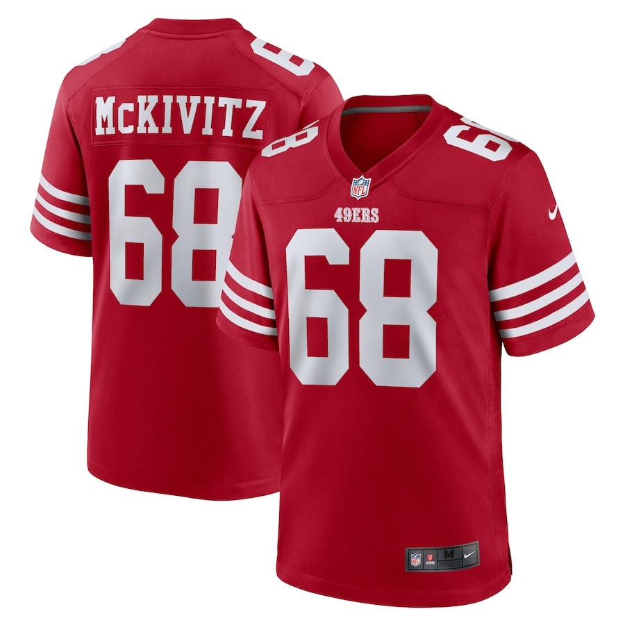 Colton McKivitz 68 San Francisco 49ers Game Men Jersey - Scarlet JS8353 Saliibo